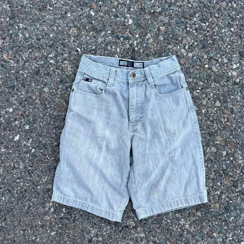 Vintage Southpole Youth Jean Shorts Jorts Size 8 Black Tab